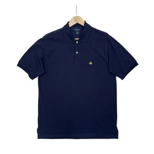 Brooks Brothers Polo Mens Medium Blue Performance Knit Relaxed Fit Golf Casual